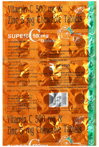 Super C Orange Flavour Chewable Tablet 10